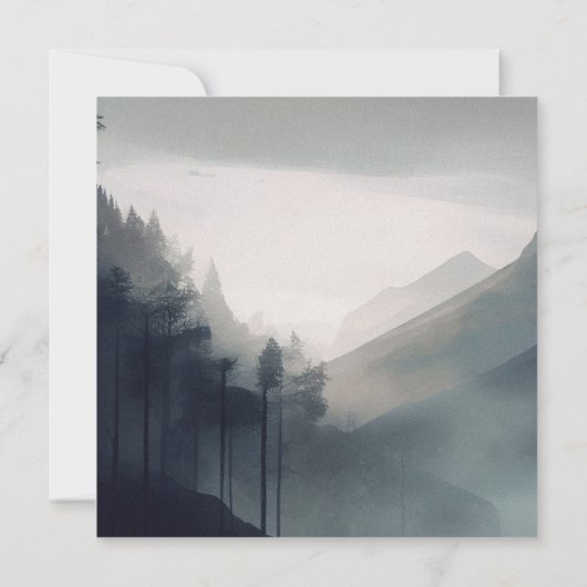 Save The Date Moody Mountain Dark esthétique Mariage bois (Dos)