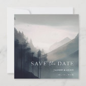 Save The Date Moody Mountain Dark esthétique Mariage bois (Devant)
