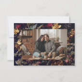 Save The Date Moody Romantic Dark Floral Gothic Photo Wedding (Dos)