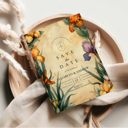 Save The Date Moody Tropical Floral Wedding