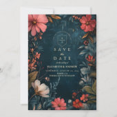 Save The Date Moody Victorian Floral Mariage (Devant)