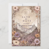 Save The Date Moody Wildflower Mountain Wedding (Devant)