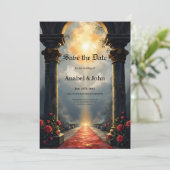 Save The Date Moonlit Aisle of Eternal Vows –Gothic Wedding Gate (Debout devant)