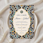 Save The Date Moroccan Mosaic Elegant Mediterranean