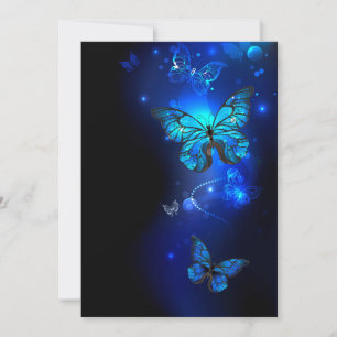 Save The Date Morpho Butterfly in the Dark Background