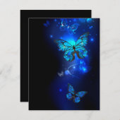 Save The Date Morpho Butterfly in the Dark Background (Devant / Derrière)
