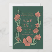 Save The Date Morris Terre cuite & Fleurs Photo (Devant)
