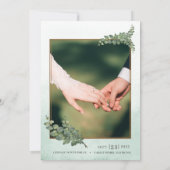 Save The Date Moss Green Gold Aquarelle Mariage de trame Succule (Dos)