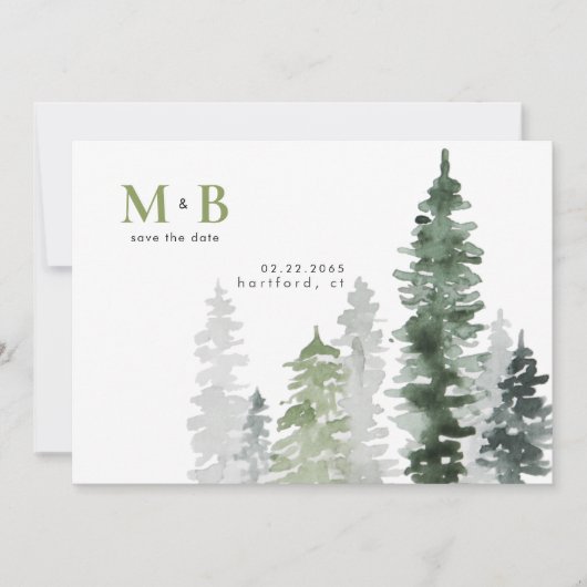 Save The Date Moss Green Mariage (Devant)