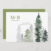 Save The Date Moss Green Mariage (Devant / Derrière)