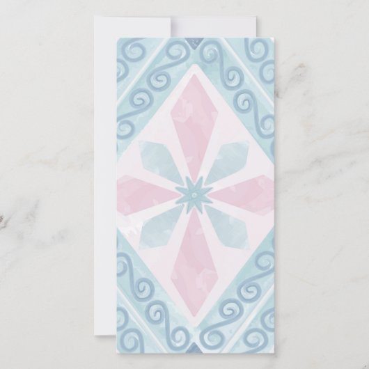 Save The Date motif bleu en forme de diamant (Devant)