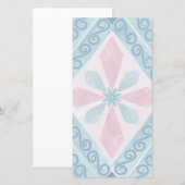 Save The Date motif bleu en forme de diamant (Devant / Derrière)