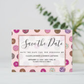 Save The Date Motif d'aquarelle Artsy Rose Sprinkt Donuts (Debout devant)