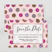 Save The Date Motif d'aquarelle Artsy Rose Sprinkt Donuts (Devant / Derrière)