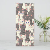 Save The Date Motif de chats blancs et gris (Debout devant)