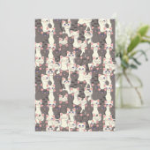 Save The Date Motif de chats blancs et gris (Debout devant)