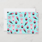 Save The Date Motif de cône de crème glacée à la menthe rose (Dos)