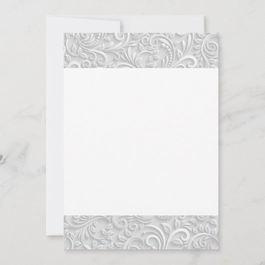 Save The Date motif de design de feuille tourbillon blanc (Dos)