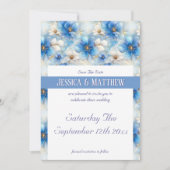 Save The Date Motif de fleurs bleues (Devant)