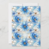 Save The Date Motif de fleurs bleues (Dos)