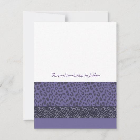Save The Date Motif de léopard violet Enregistrer la date (Dos)
