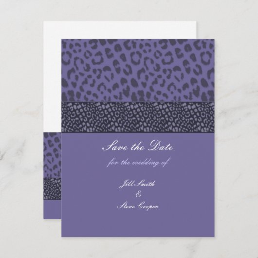 Save The Date Motif de léopard violet Enregistrer la date (Devant / Derrière)