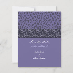 Save The Date Motif de léopard violet Enregistrer la date