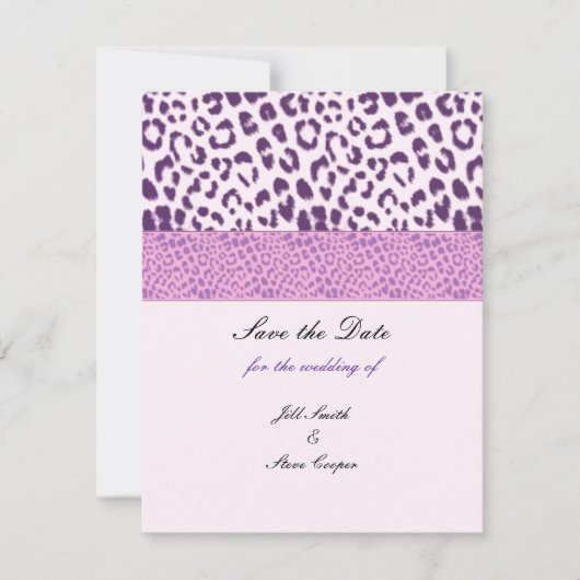 Save The Date Motif de léopard violet Enregistrer la date (Devant)