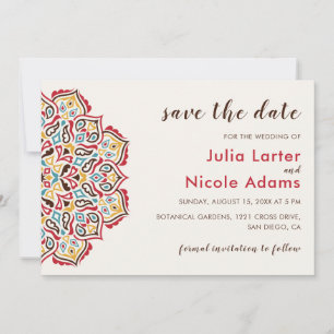 Save The Date Motif de mandala géométrique classique pour mariag