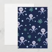 Save The Date Motif de Pieuvre Mignonne (Devant / Derrière)