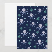 Save The Date Motif de Pieuvre Mignonne (Devant / Derrière)
