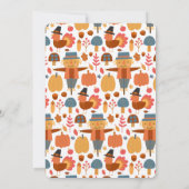 Save The Date Motif de Thanksgiving avec dindes et écussons (Dos)