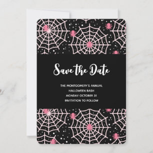 Save The Date Motif de toiles d'araignées et d'araignées pour Ha