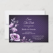 Save The Date Motif Décoratif Floral Violet Enregistrer La Date (Devant)
