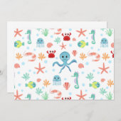 Save The Date Motif du monde marin (Devant / Derrière)