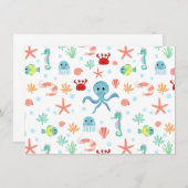 Save The Date Motif du monde marin (Devant / Derrière)