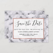 Save The Date Motif en pierre de marbre noir moderne (Devant / Derrière)