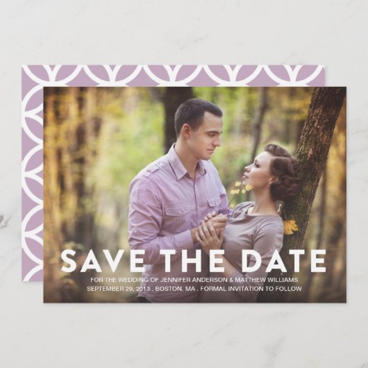 SAVE THE DATE MOTIF | ENREGISTRER LA DATE D'ANNONCE (Devant / Derrière)