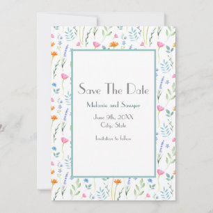 Save The Date MOTIF Fleur sauvage MIxed Watercolor