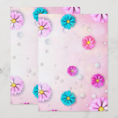 Save The Date Motif Fleurs 7 (Devant / Derrière)