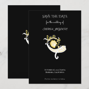 Save The Date Motif floral ethnique – Art vintage boho paisley