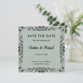 Save The Date Motif floral pour mariage à date fixe (Debout devant)