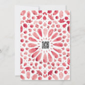 Save The Date Motif géométrique rouge complexe avec QR (Dos)