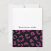 Save The Date Motif Léopard Noir Violet Enregistrer la date (Dos)