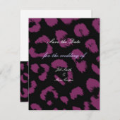 Save The Date Motif Léopard Noir Violet Enregistrer la date (Devant / Derrière)