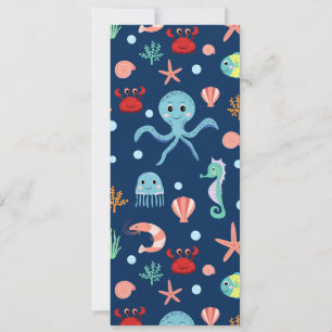 Save The Date Motif mignon de vie marine de l'océan