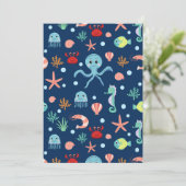 Save The Date Motif mignon de vie marine de l'océan (Debout devant)
