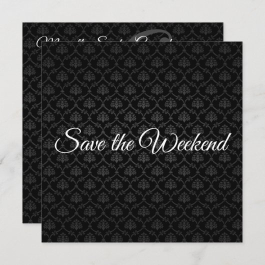 Save The Date Motif Noir Classique Enregistrer La Date (Devant / Derrière)