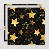 Save The Date Motif sans couture avec étoiles d'or (Devant / Derrière)