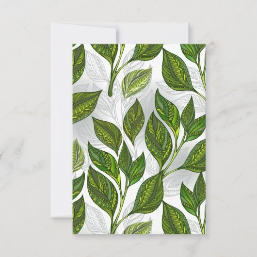 Save The Date Motif sans couture avec Feuilles de thé vert (Devant)